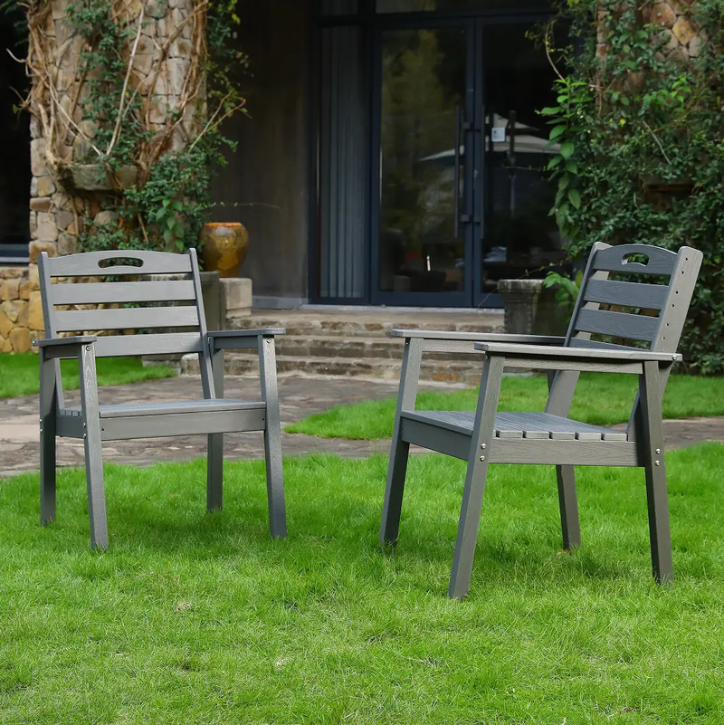 HDPE Outdoor Terrace Dining Chair Set of 2 by HouseOfZazla