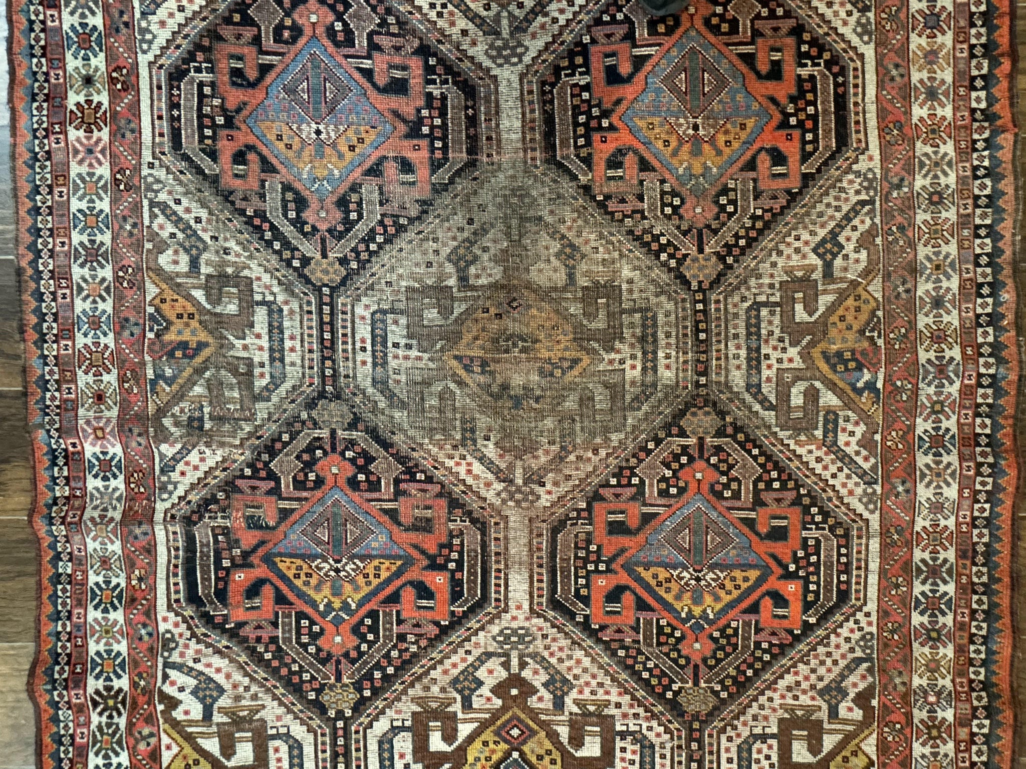 Antique Persian Qashqai Rug 5x8, Persian Tribal Rug, Khamseh Rug by Jewel Rugs