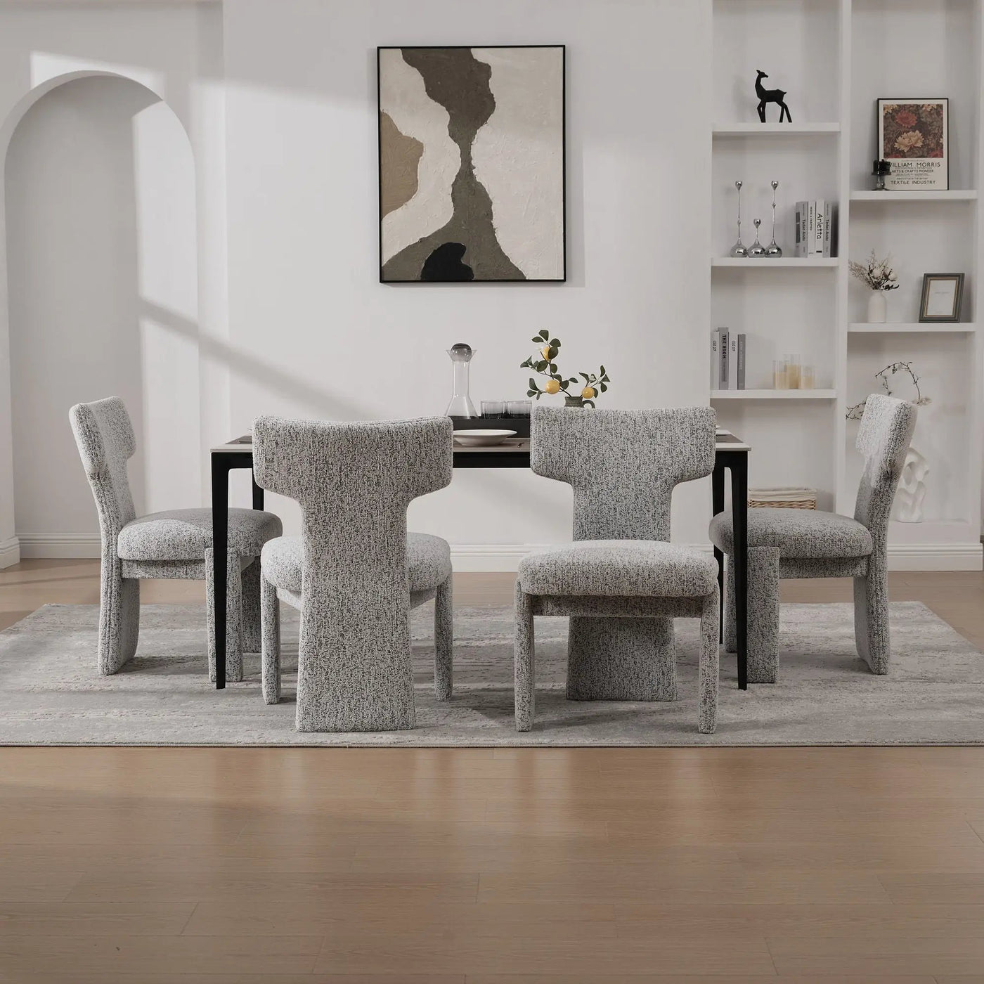 Armless Curved Back Accent Chairs by Unique Piece Furniture