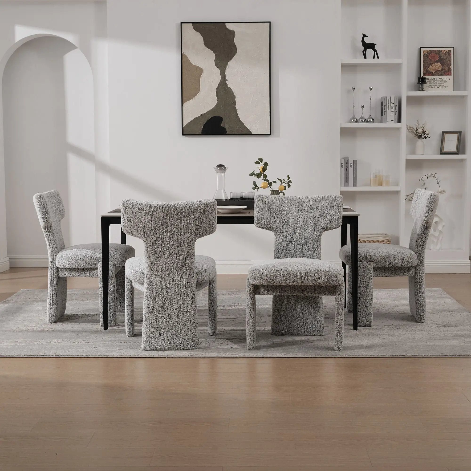 Armless Curved Back Accent Chairs by Unique Piece Furniture