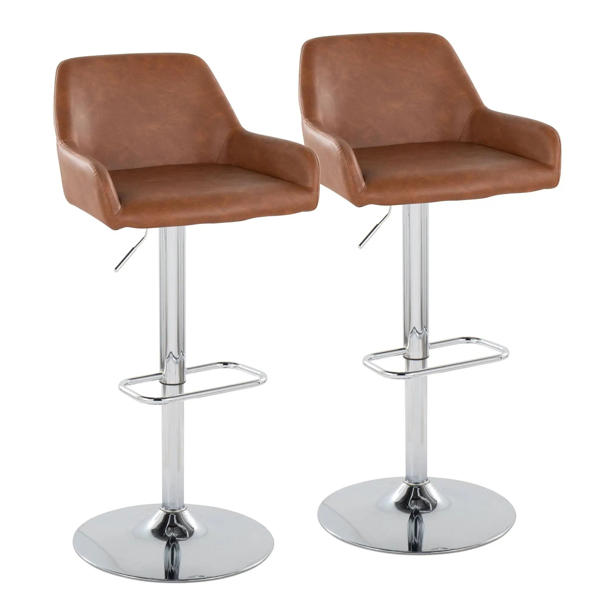 Daniella - Contemporary Adjustable Barstool With Swivel With Rounded Rectangle Footrest (Set of 2) by Unique Piece Furniture
