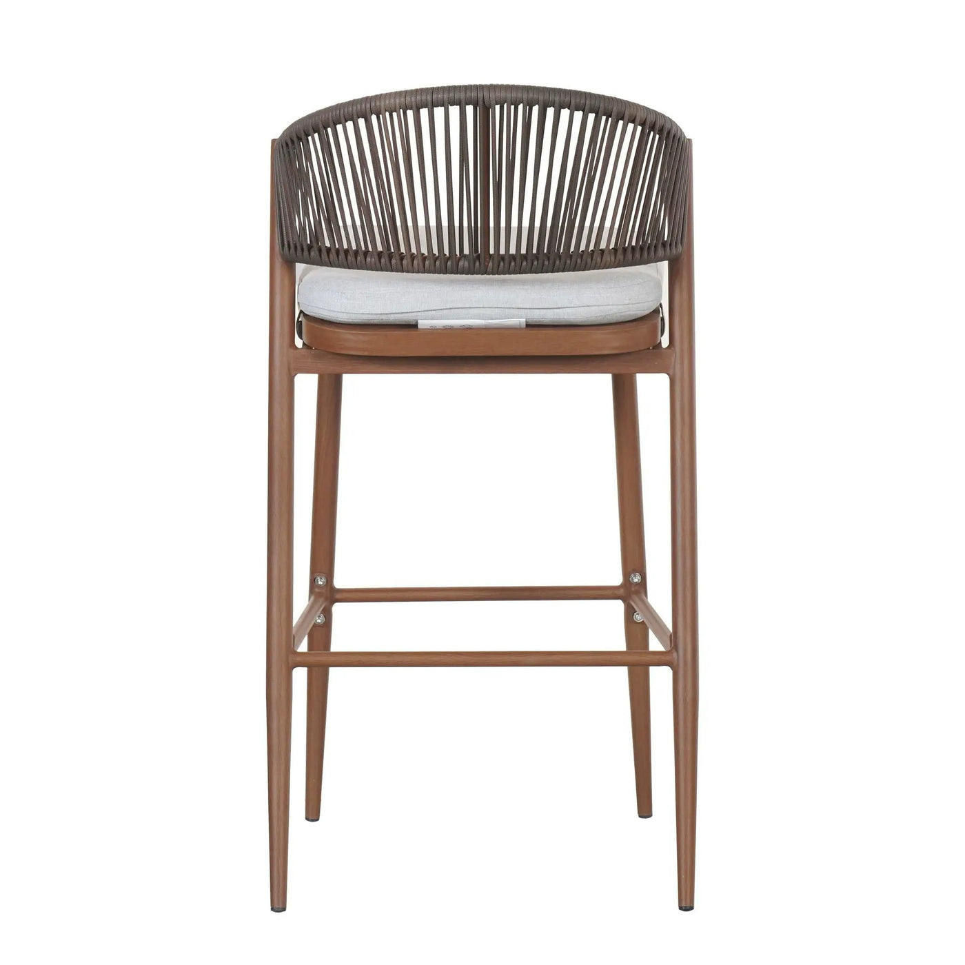 Outdoor Bar Height Metal Frame Counter Stools with Scallop-Shaped Backrest & Water-Resistant Cushions by HouseOfZazla