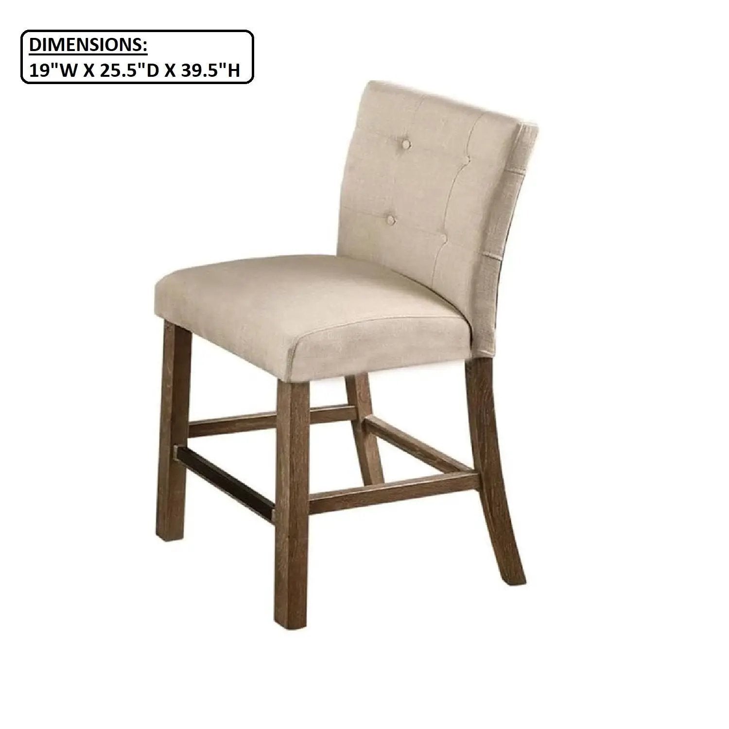 Upholstered Counter Dining Chair (Set of 2) - Light Gray by Unique Piece Furniture