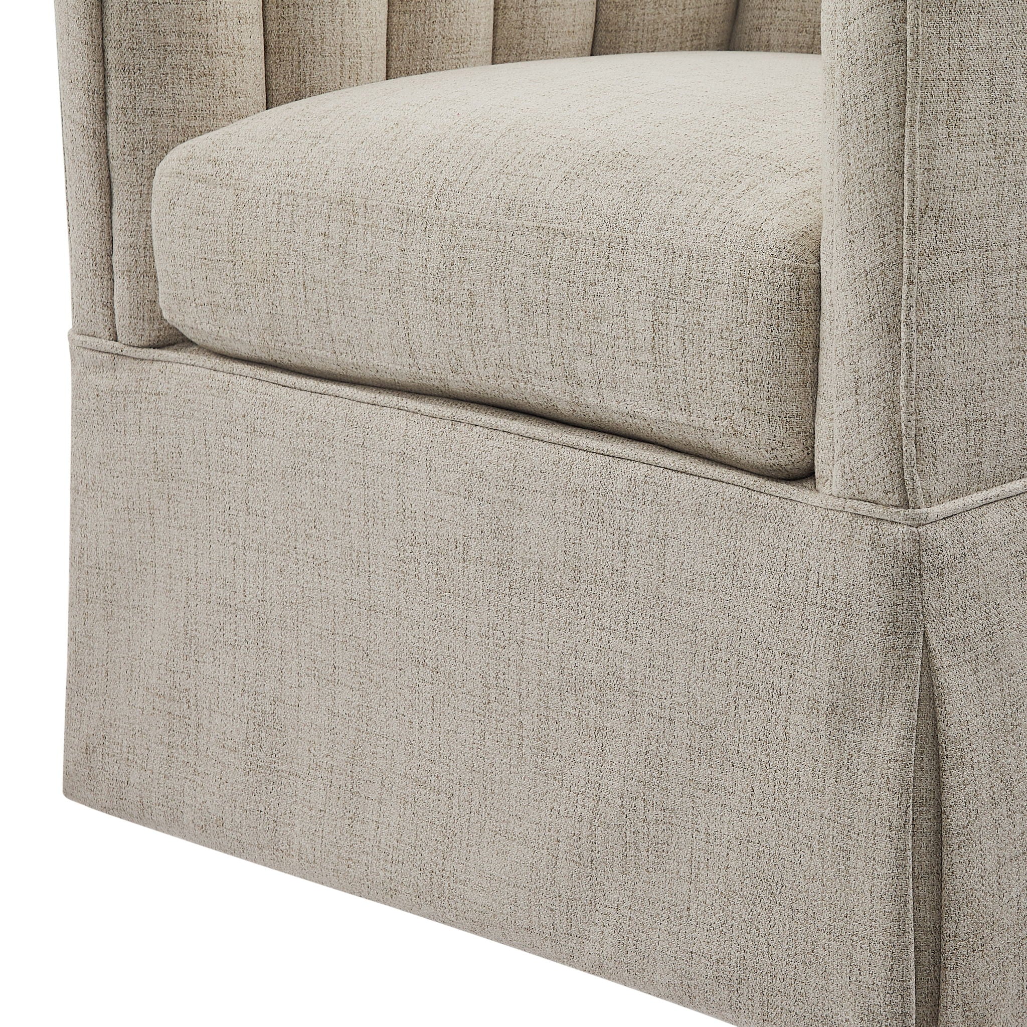 Solitude - Skirted Swivel Accent Chair With Hemp Like by HouseOfZazla