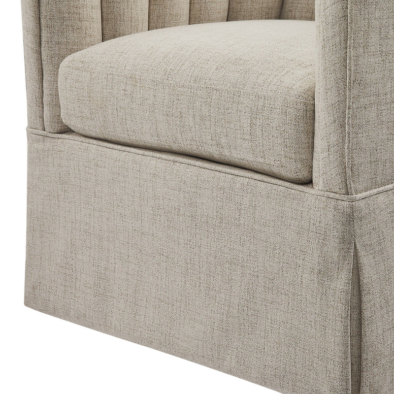Solitude - Skirted Swivel Accent Chair With Hemp Like by HouseOfZazla