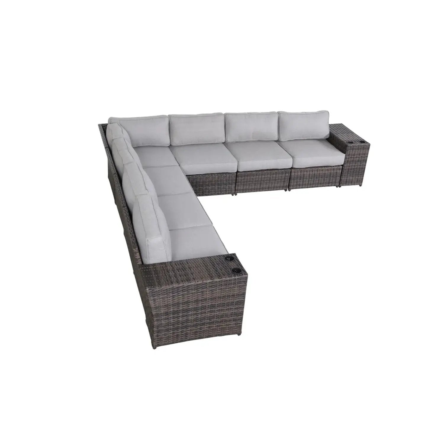 Modern Rattan Wicker Seating Group With Cushions by HouseOfZazla