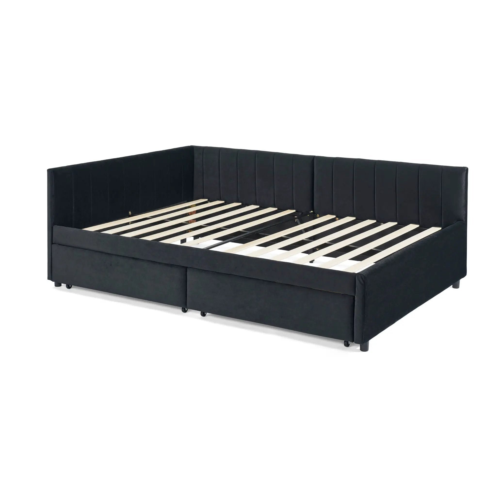 Upholstered Tufted Daybed Frame With Storage Drawers by HouseOfZazla