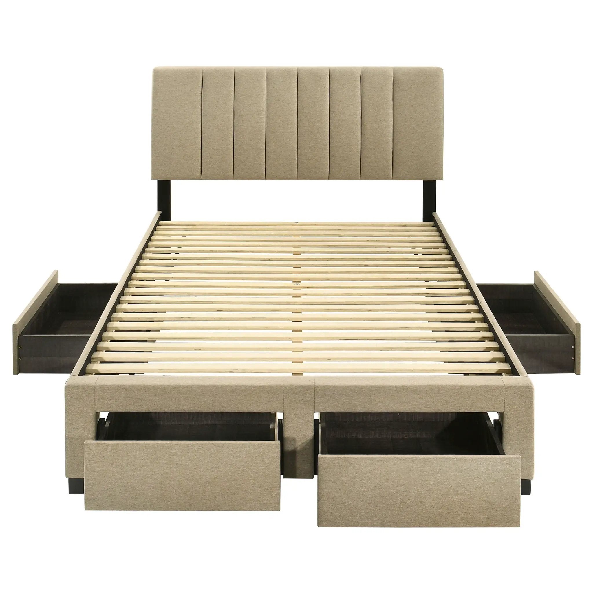 Wheatland 4-drawer Upholstered Full Storage Bed Light Brown by Unique Piece Furniture