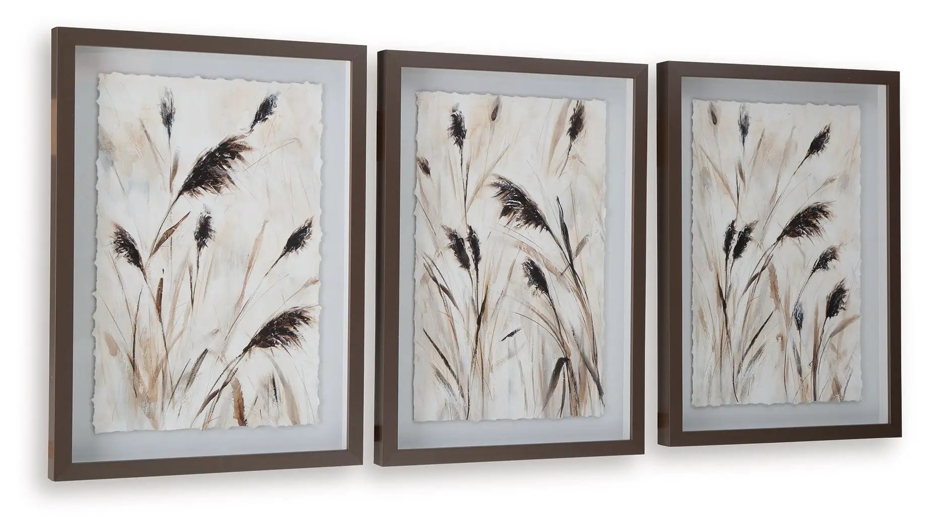 Honslow - Wall Art Set (Set of 3) - Brown / Black / White by Unique Piece Furniture
