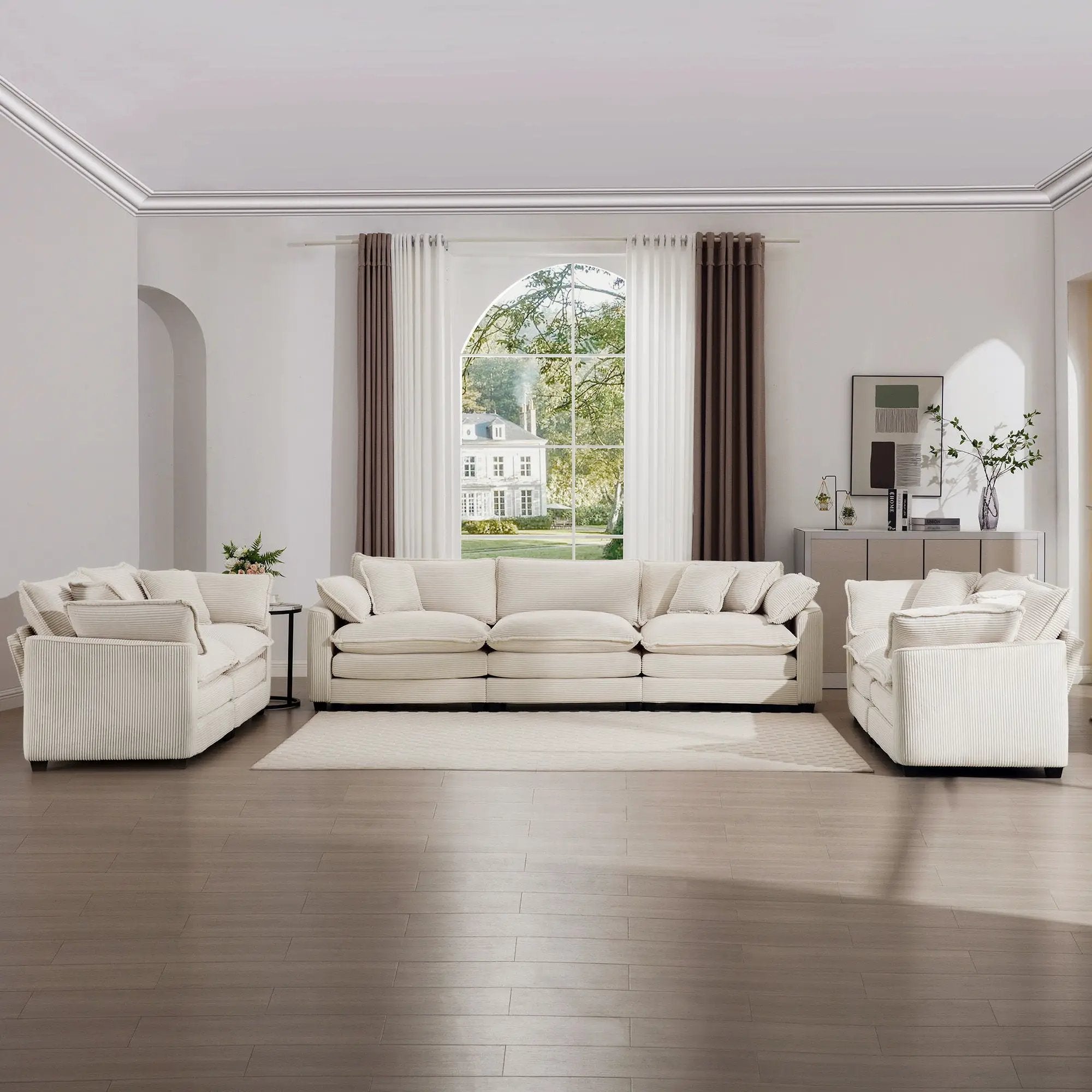 Elegant Oversized Sectional Sofa Set With Deep Seats And Flexible Layout by Unique Piece Furniture