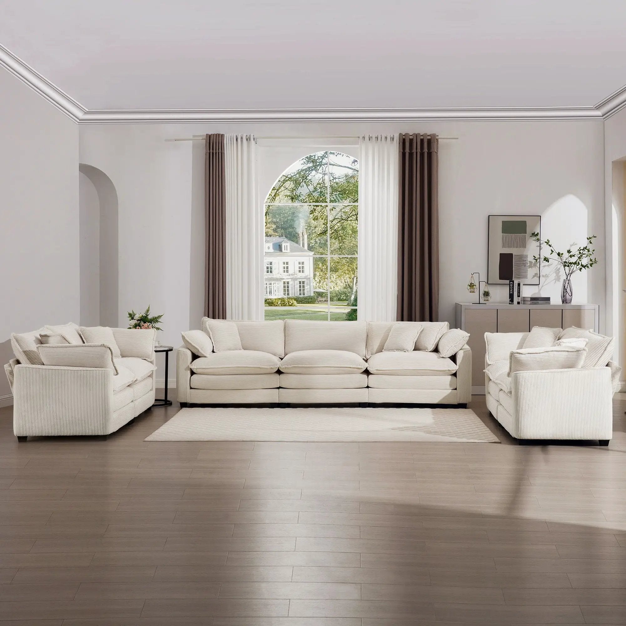 Elegant Oversized Sectional Sofa Set With Deep Seats And Flexible Layout by HouseOfZazla