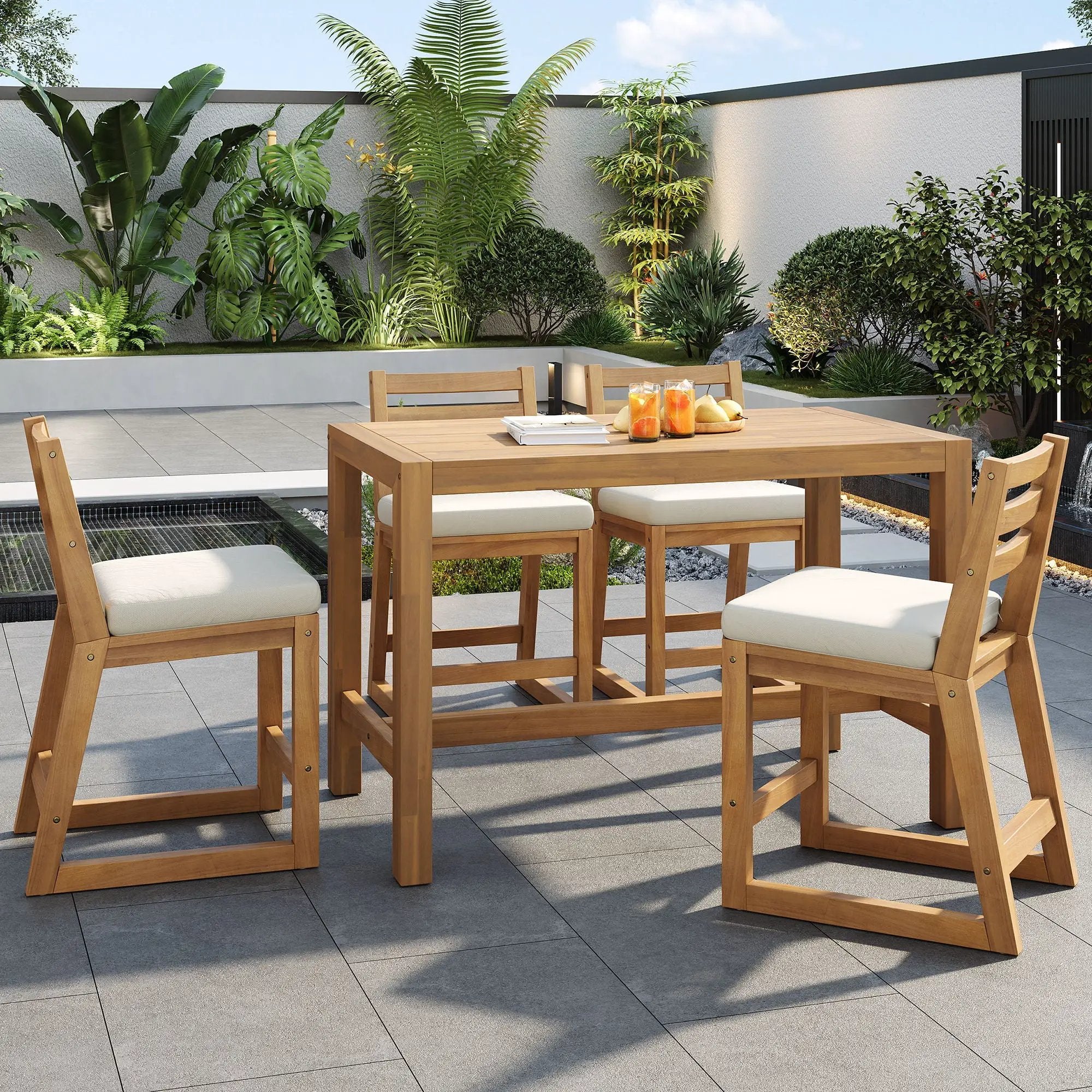 Patio Bar Set With Ergonomic Chairs by Unique Piece Furniture
