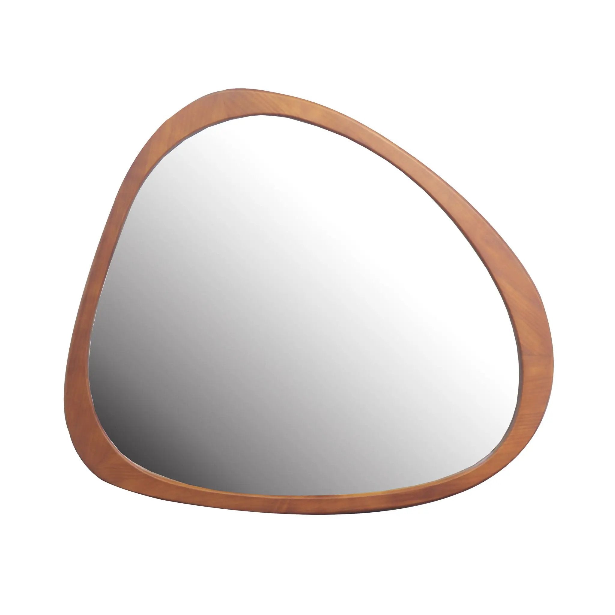 Asymmetrical Wall Mirror Wooden Framed Mirror Large Sized Dressing Mirror, For Living Room, Bedroom, Bathroom, Hallway Or Entry Way - Natural Wood by Unique Piece Furniture