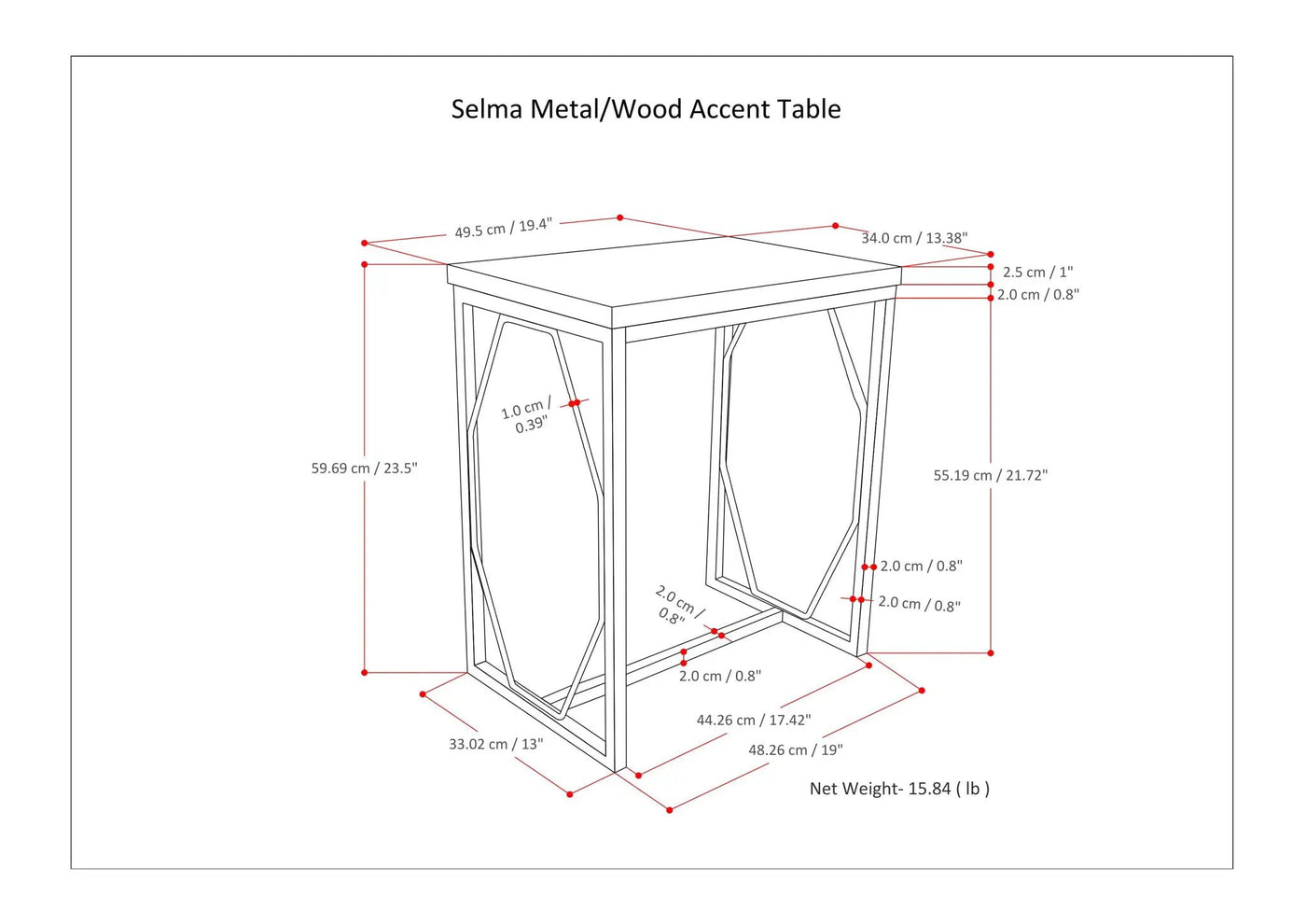 Selma - Handcrafted Metal And Wood Accent Table by HouseOfZazla