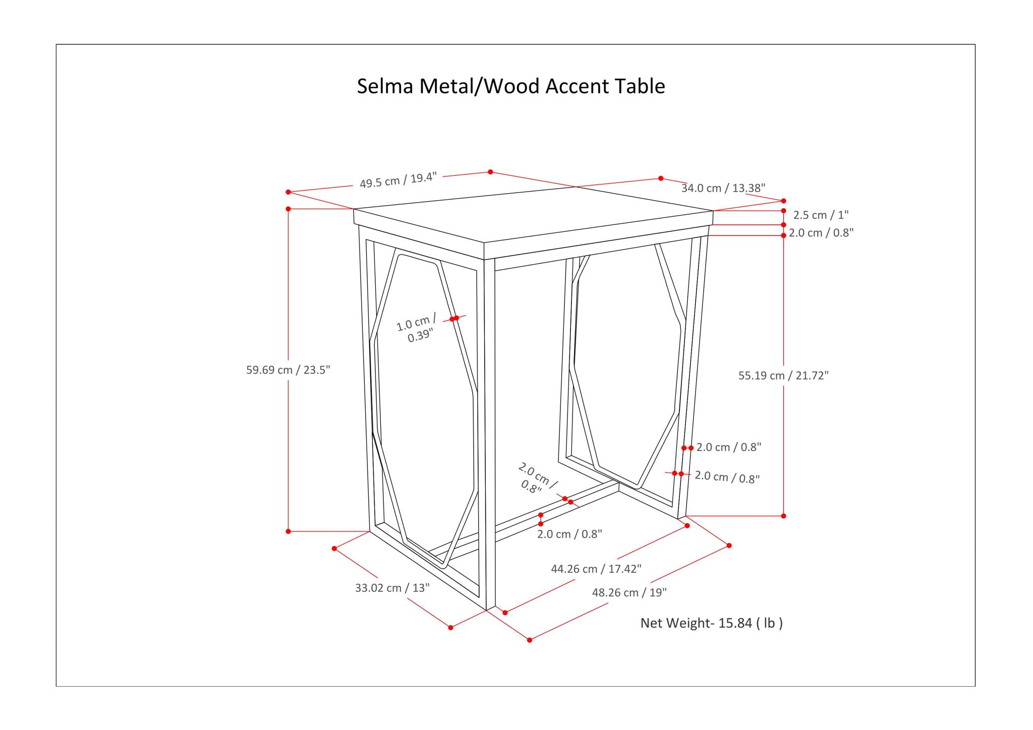 Selma - Handcrafted Metal And Wood Accent Table by HouseOfZazla