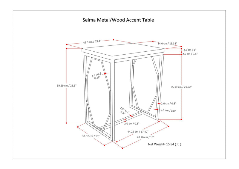 Selma - Handcrafted Metal And Wood Accent Table by HouseOfZazla