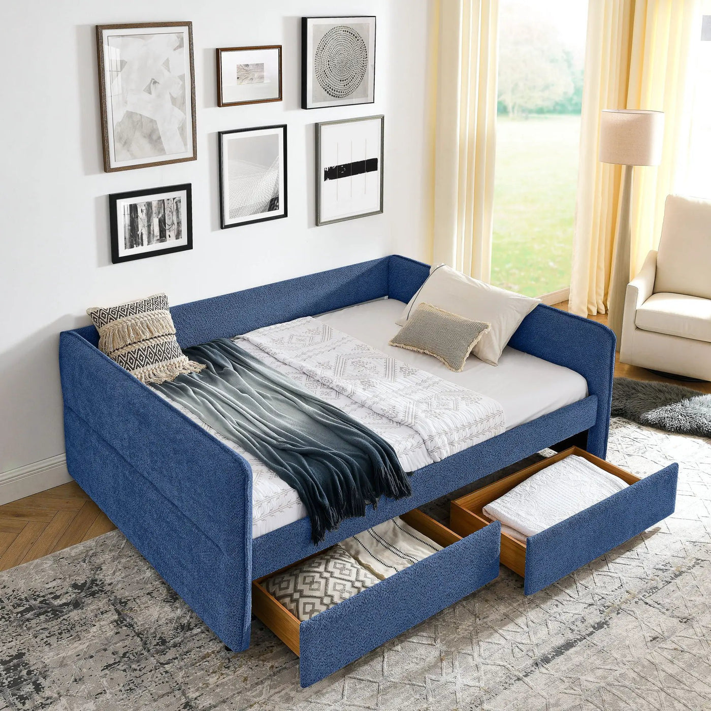Upholstered Daybed & 2 Drawers by HouseOfZazla
