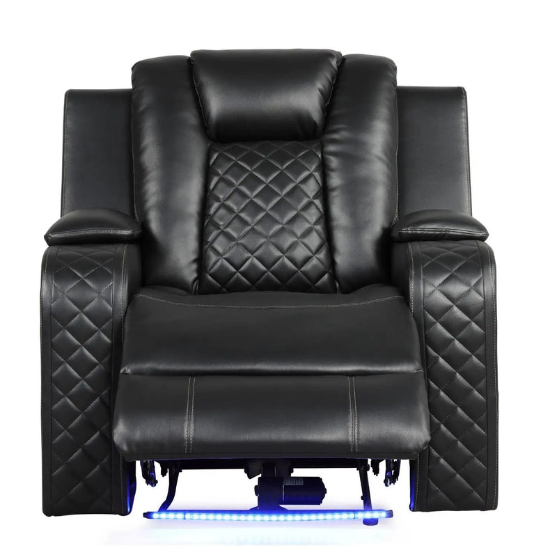 Benz - LED & Power Recliner Chair With Adjustable Headrest by Unique Piece Furniture
