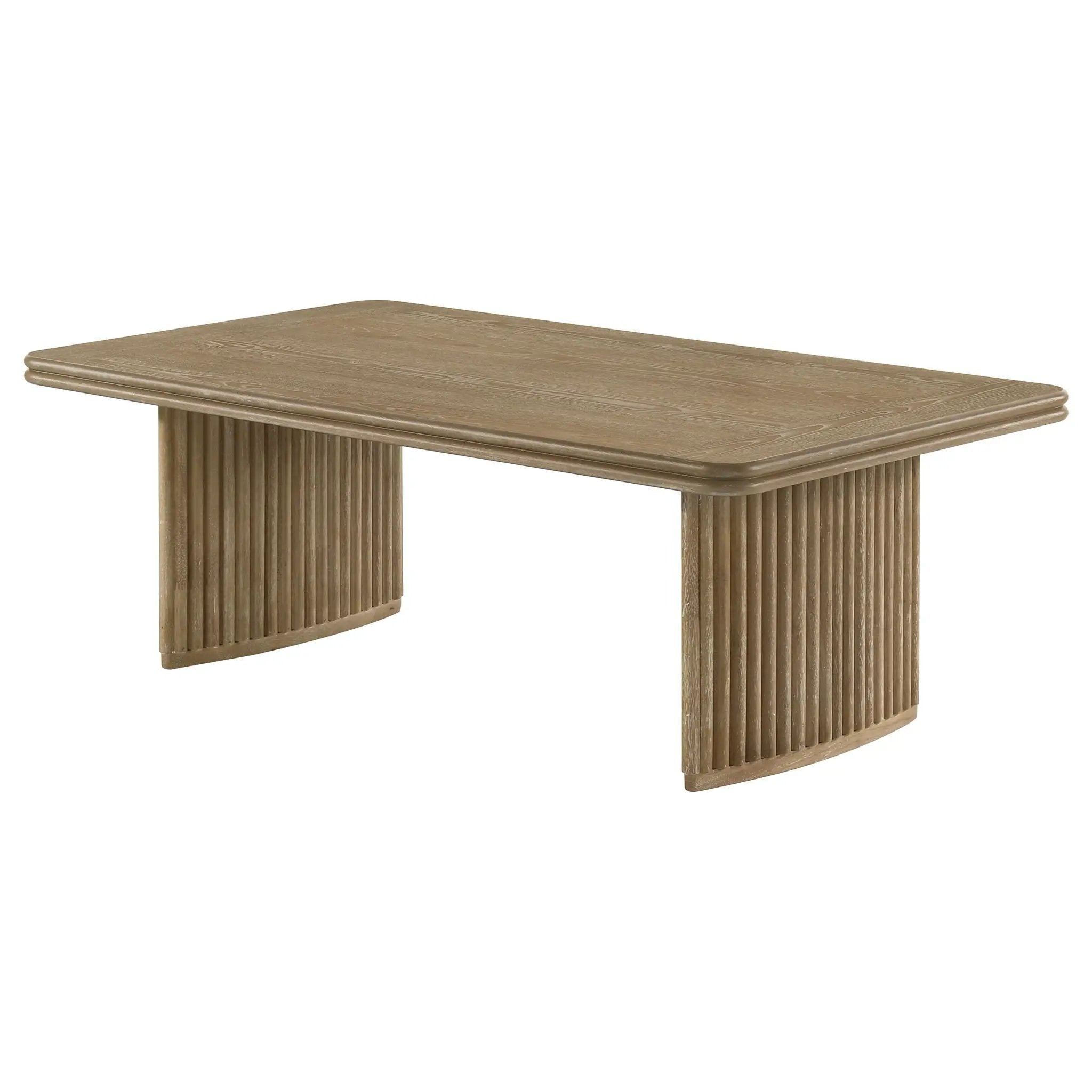 Adina Rectangular Wood Coffee Table Distressed Light Brown by Unique Piece Furniture