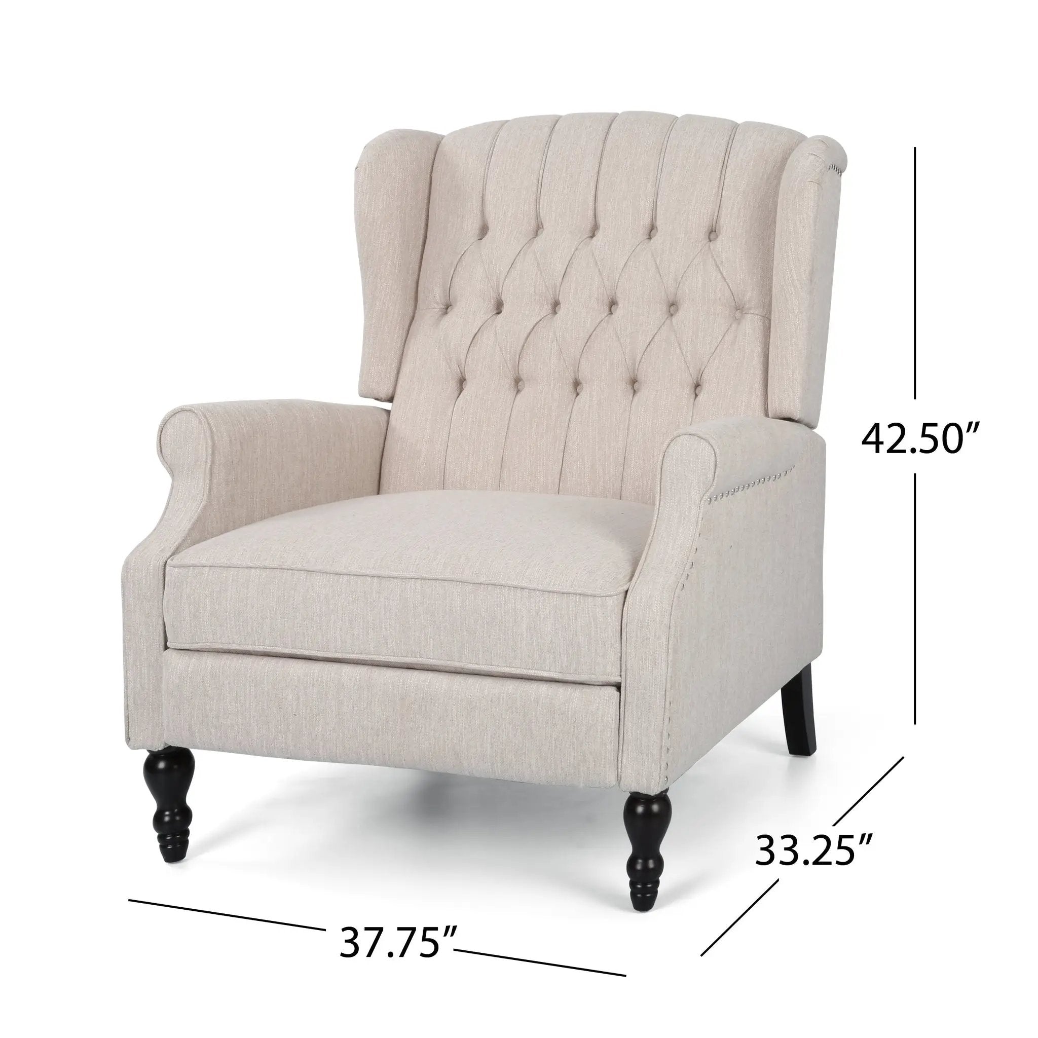 Push Back Recliner Chair Fabric Lounge Armchair by HouseOfZazla