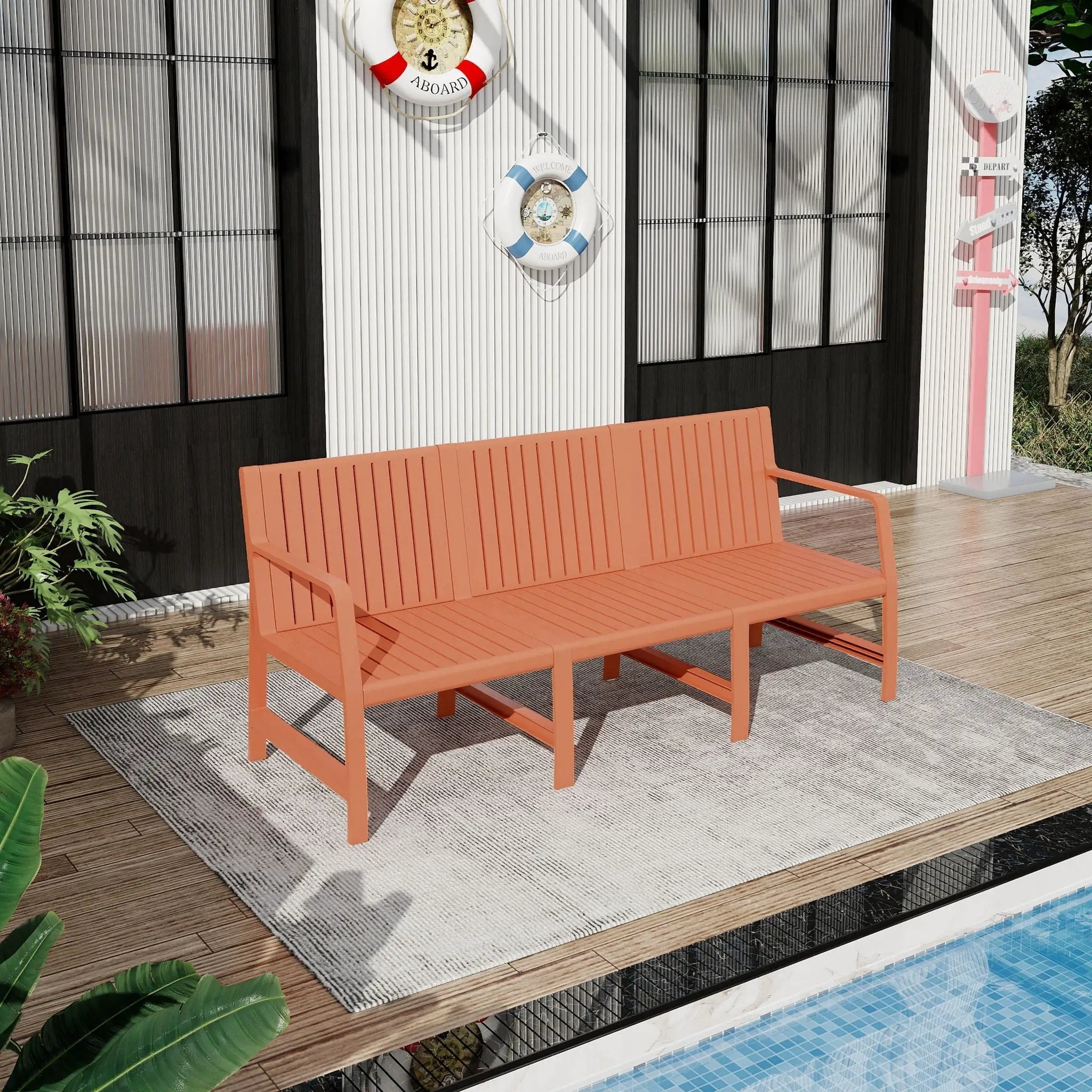 1 Piece Indoor / Outdoor 3 Seater Sofa, UV-Resistant, Waterproof and Durable by HouseOfZazla