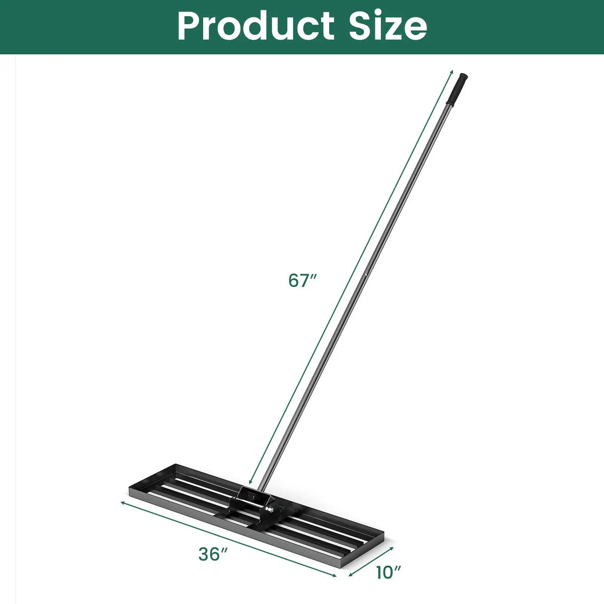 36 x 10 Inch Lawn Leveling Rake with Ergonomic Handle, photo 5 of 8