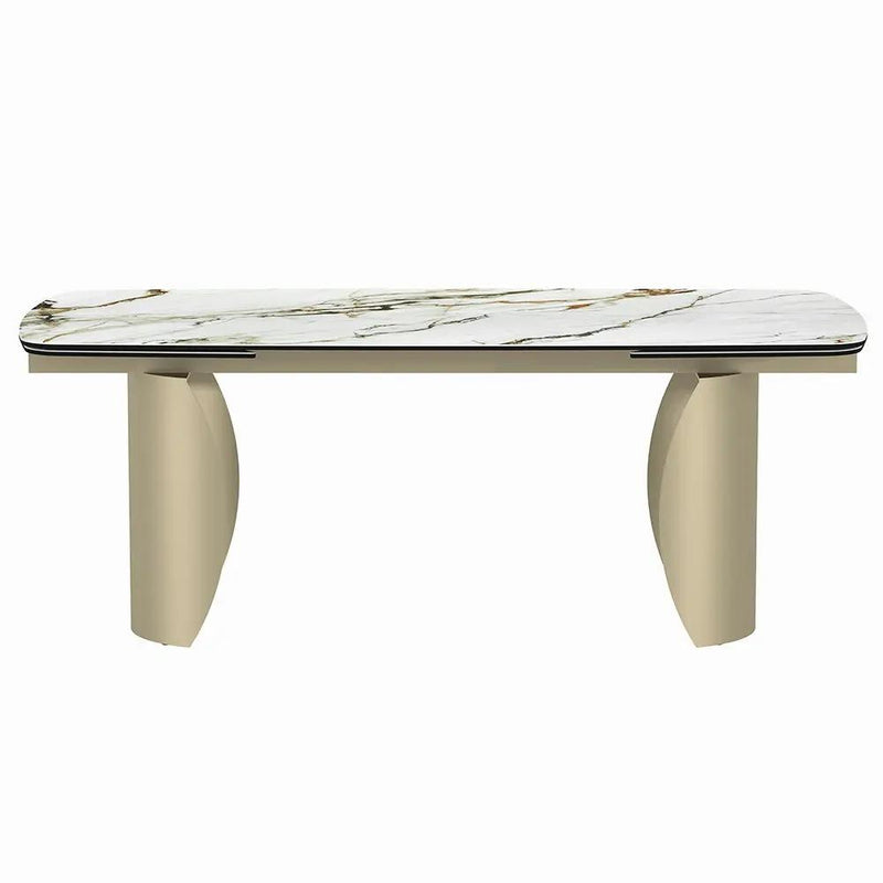 Cora - Dining Table - Ceramic Top & Golden Champange by Unique Piece Furniture