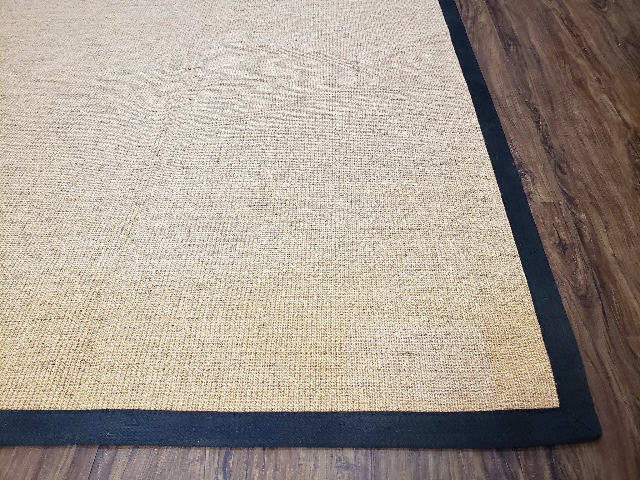Jute Rug 8x10, Natural Jute Fiber Area Rug, Natural Sisal Area Rug with Black Border, 8x10 Carpet, Solid Jute Rug 8 x 10, Farmhouse Rug by Jewel Rugs