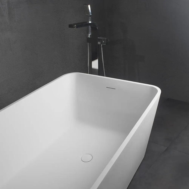 Freestandingn And Solid Surface, Soaking Bathtub For Bathroom - Matte White by HouseOfZazla