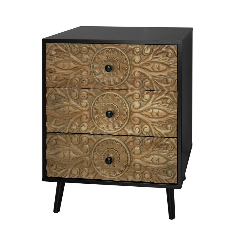 3 Drawer Cabinet, Suitable For Bedroom - Black by Unique Piece Furniture
