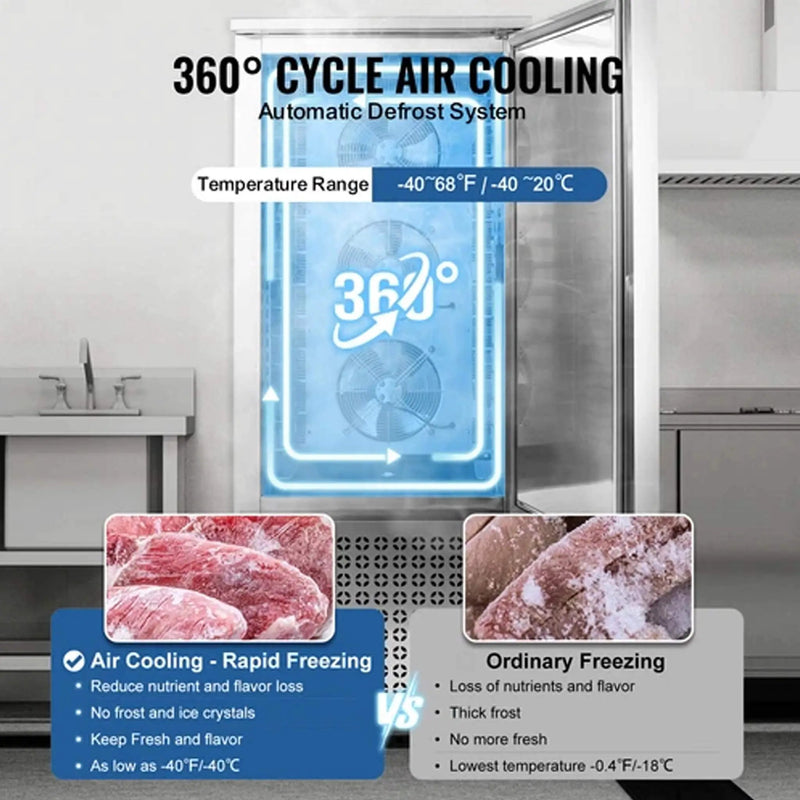370L Commercial Freestanding Blast Freezer With 15 Trays For Chilling Seafood & Gelato (SAK98170) by SAKSBY WHOLESALE
