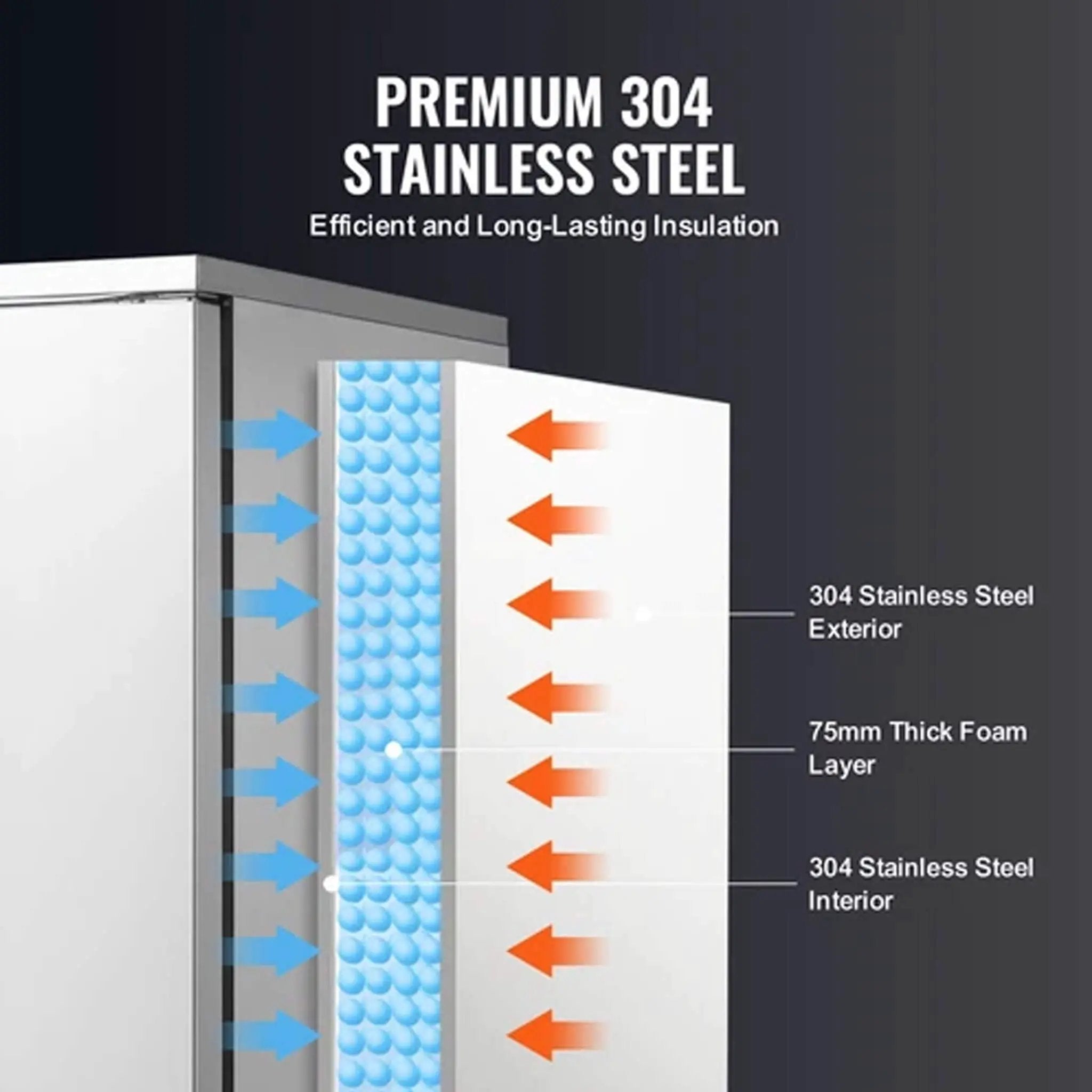 370L Commercial Freestanding Blast Freezer With 15 Trays For Chilling Seafood & Gelato (SAK98170) by SAKSBY WHOLESALE