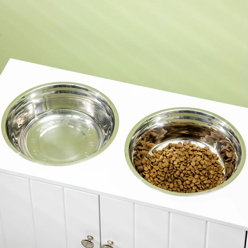 PawHut Large Elevated Dog Bowls with Storage Cabinet by HouseOfZazla