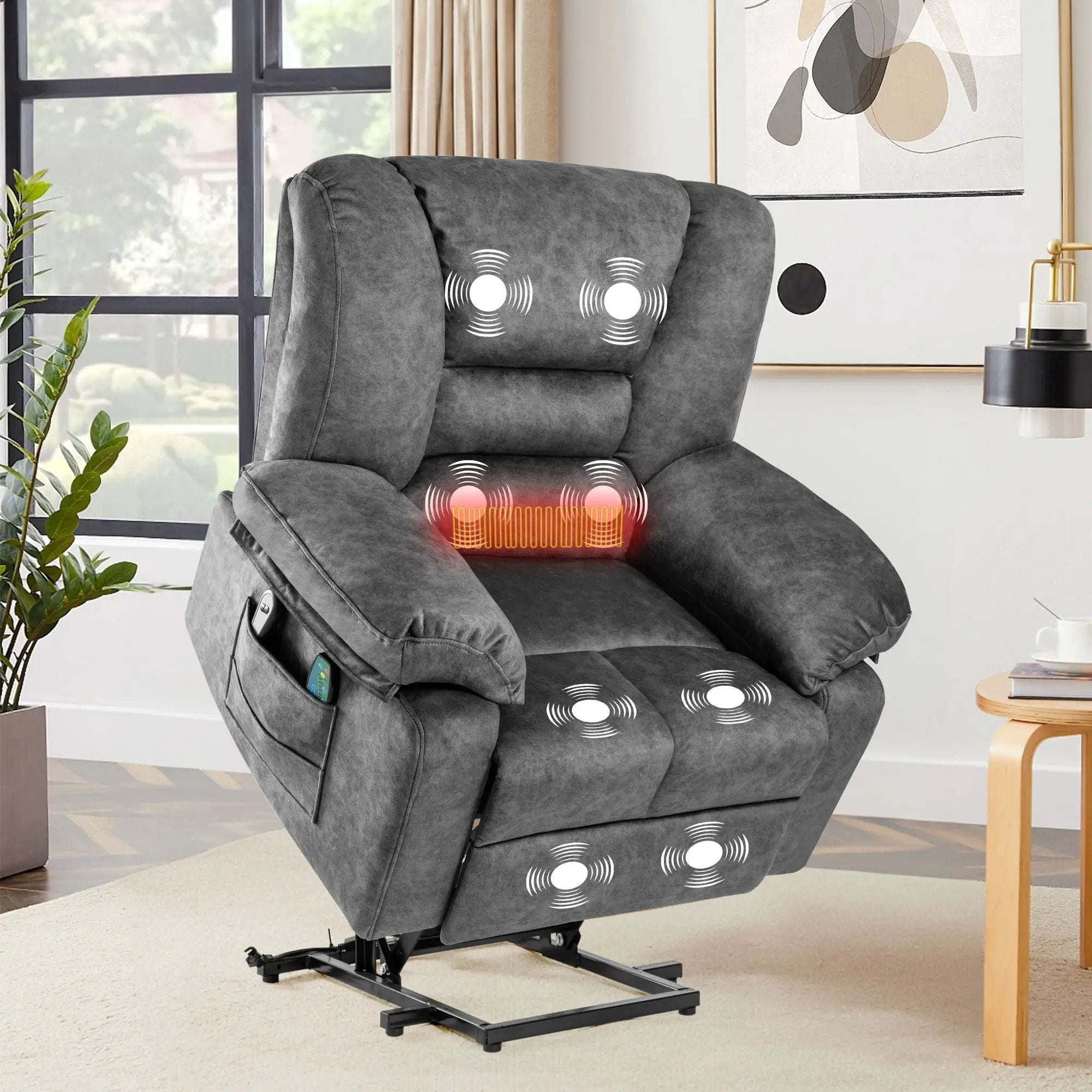 Power Lift Recliner Chair Sofa With Massage by Unique Piece Furniture