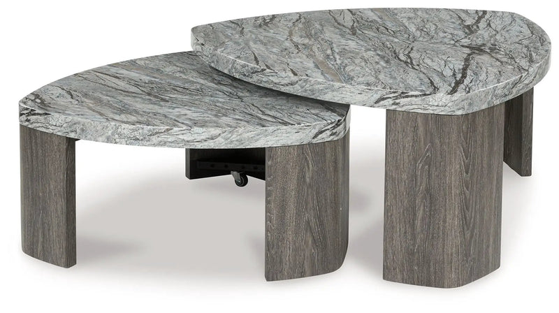 Surmour - Stacked Cocktail Table - Gray / Brown by Unique Piece Furniture