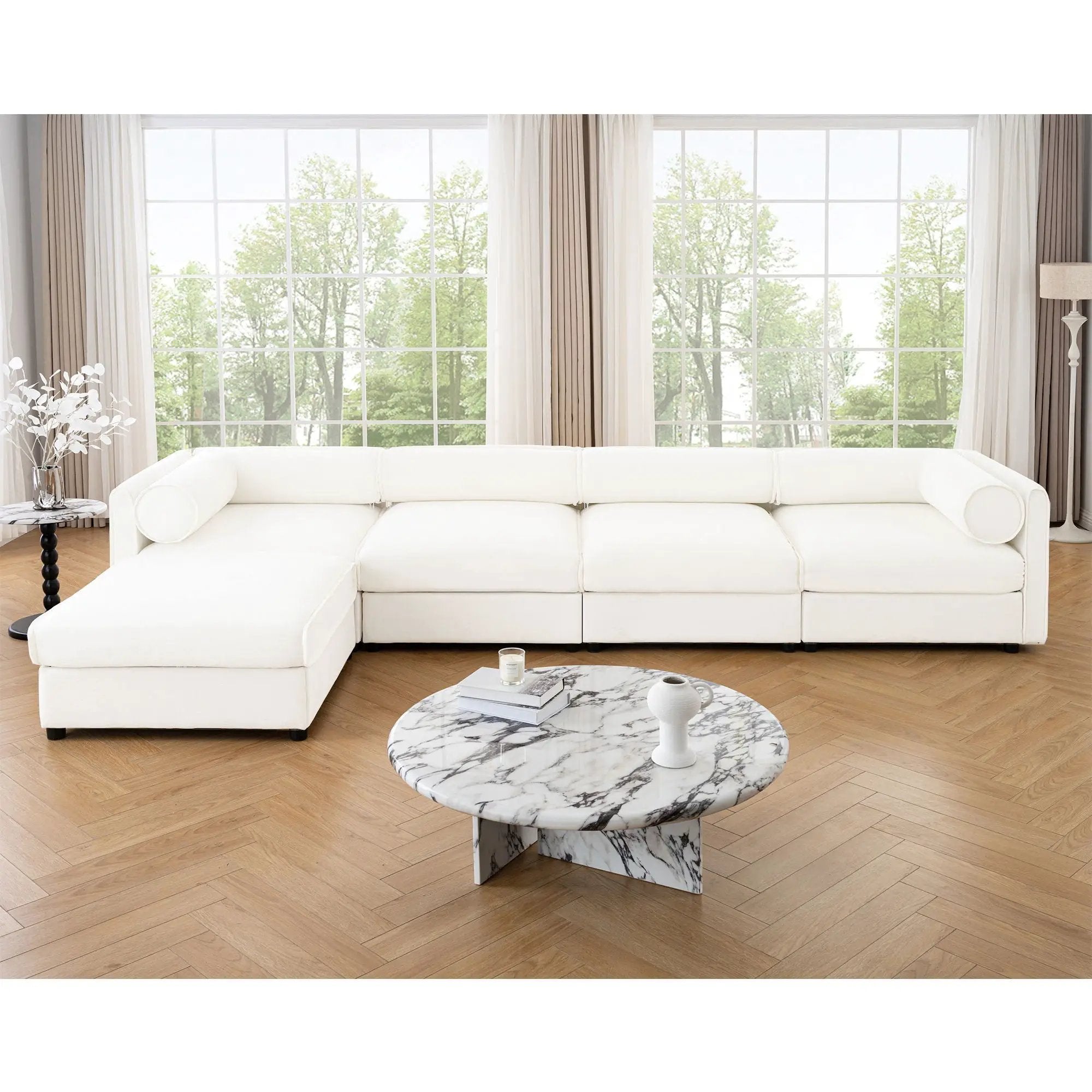 Contemporary Elegant Sofa With Storage And Ottoman by HouseOfZazla