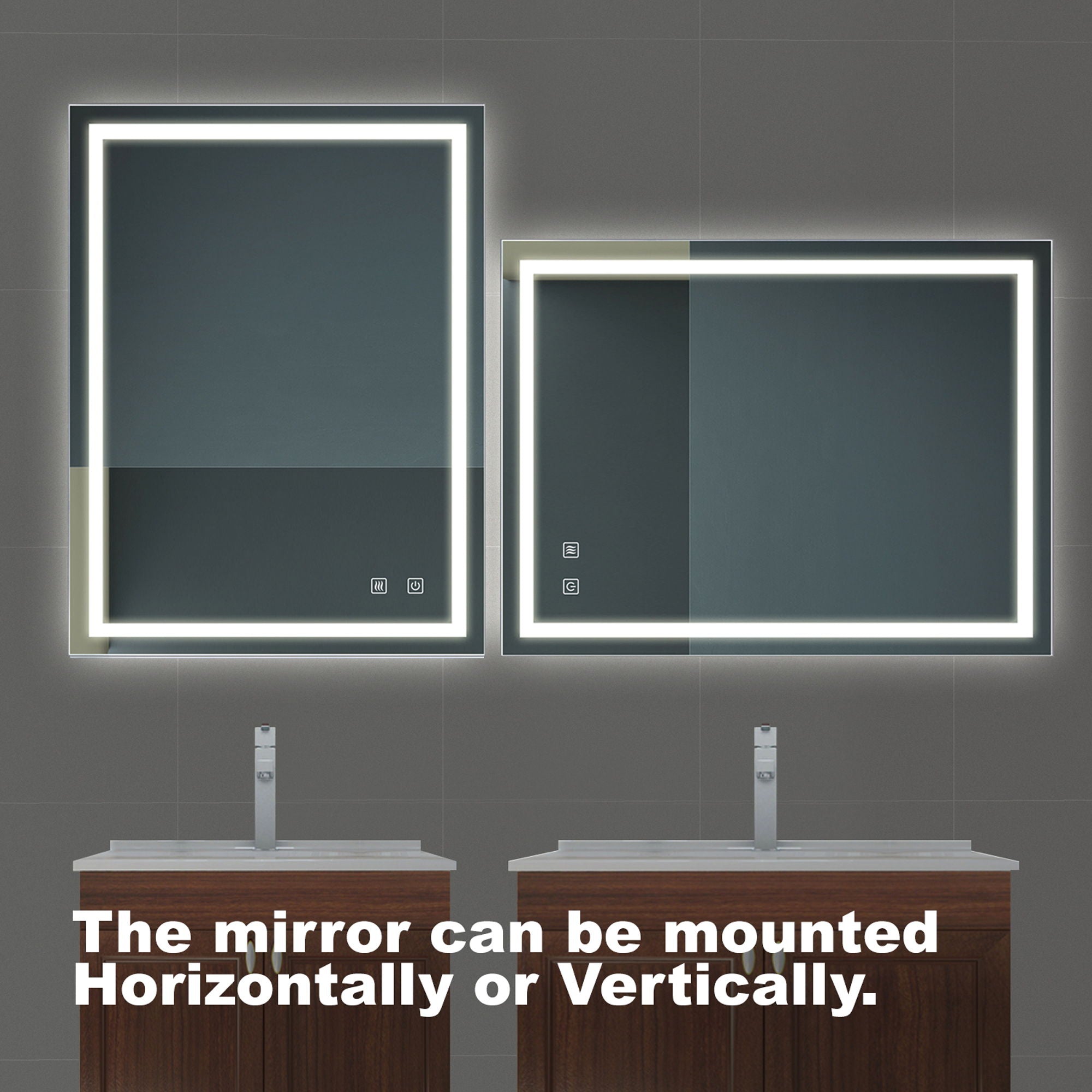 Bathroom Vanity Rectangle Mirror With Front Lighting, Anti Fog, Dimmable, Smart Memory Function by HouseOfZazla