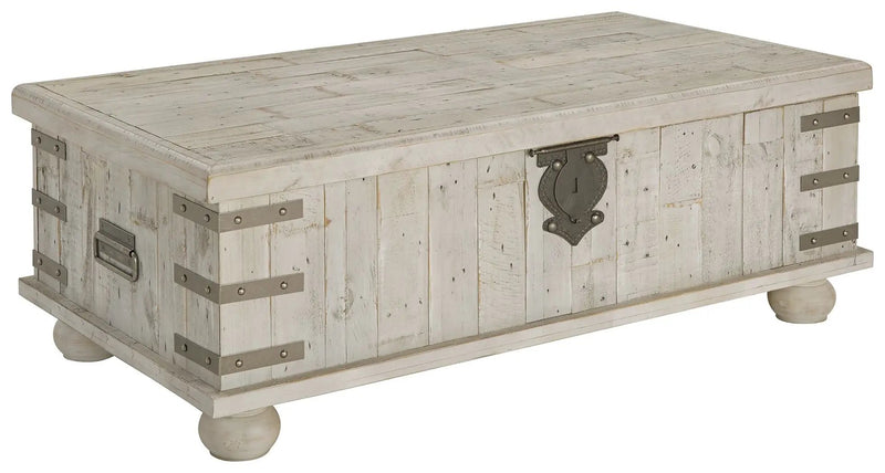 Carynhurst - Lift Top Cocktail Table - White Wash Gray by Unique Piece Furniture