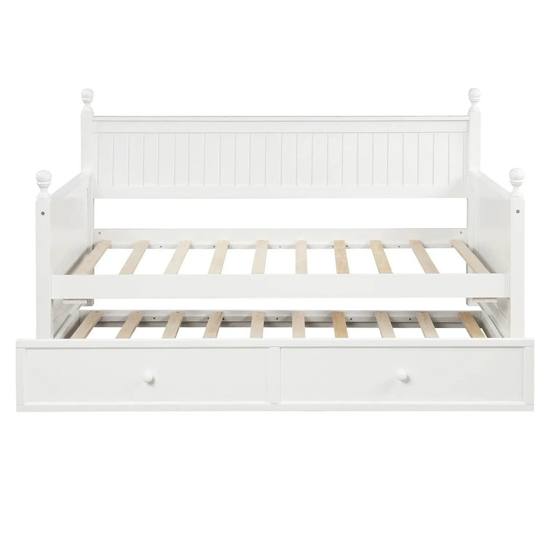 Twin Size Daybed & Twin Size Trundle - White by HouseOfZazla