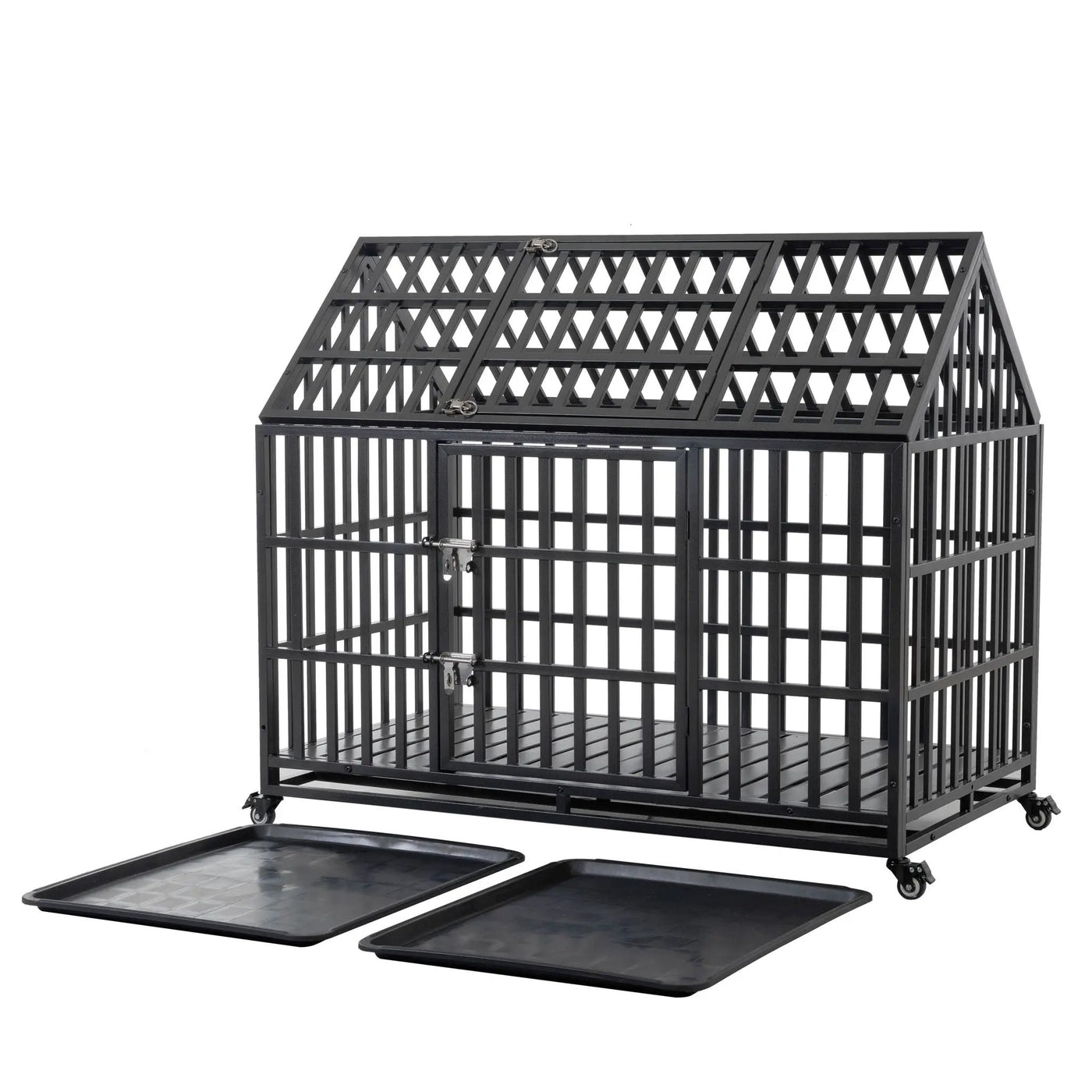 Heavy Duty Dog Crate Lockable Wheels by HouseOfZazla