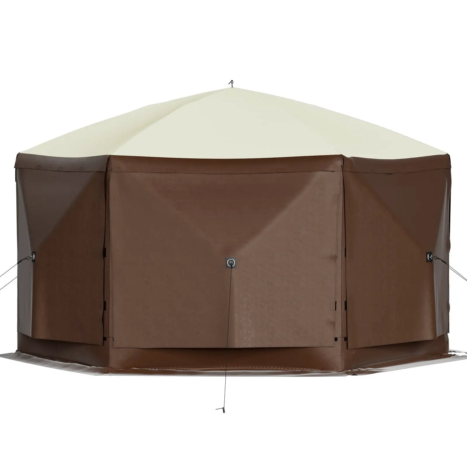 Camping Gazebo Tent, 10'x10', 6-Sided Pop-up Canopy Screen Tent by HouseOfZazla