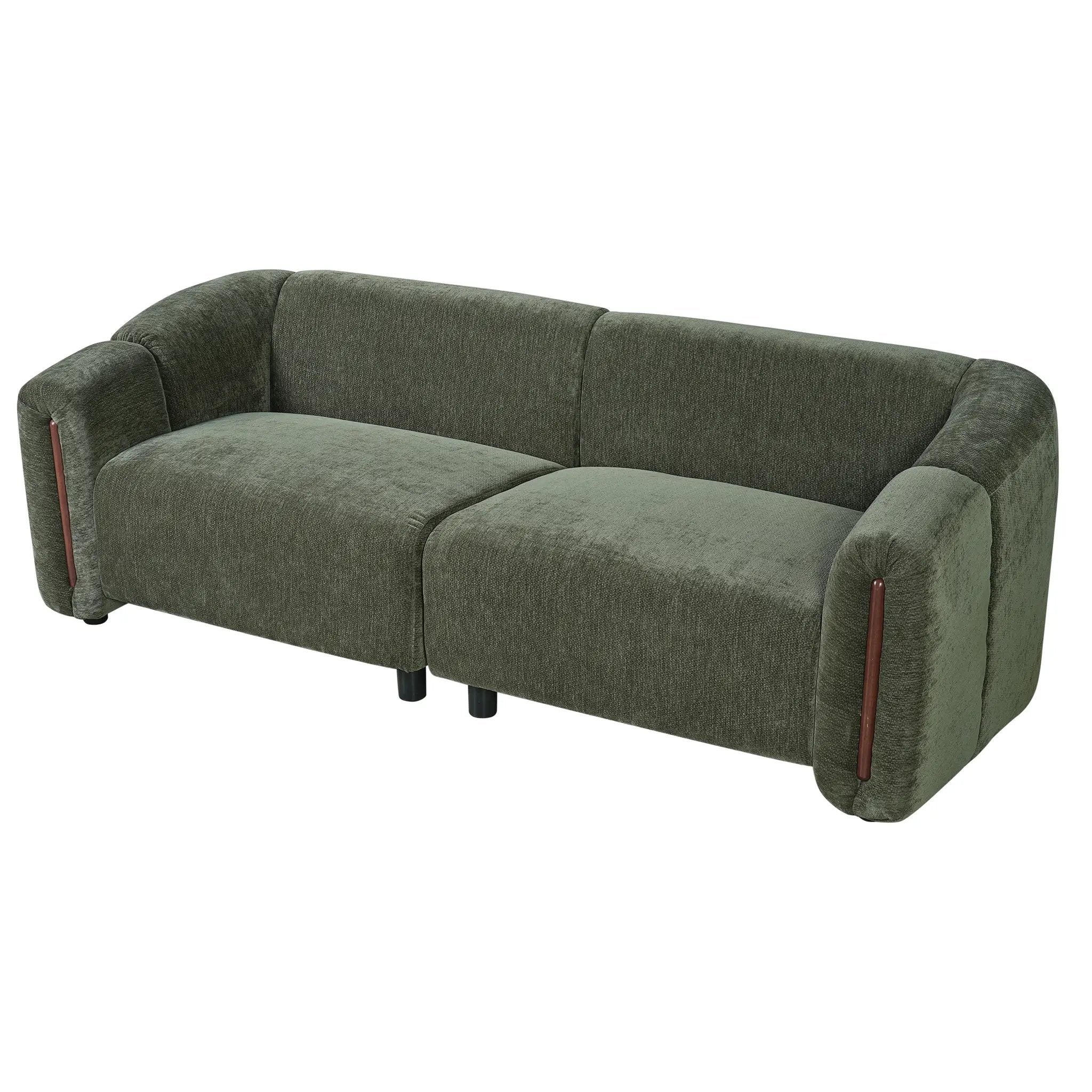 87.4" Modern Minimalist Curved Block Sofa by HouseOfZazla