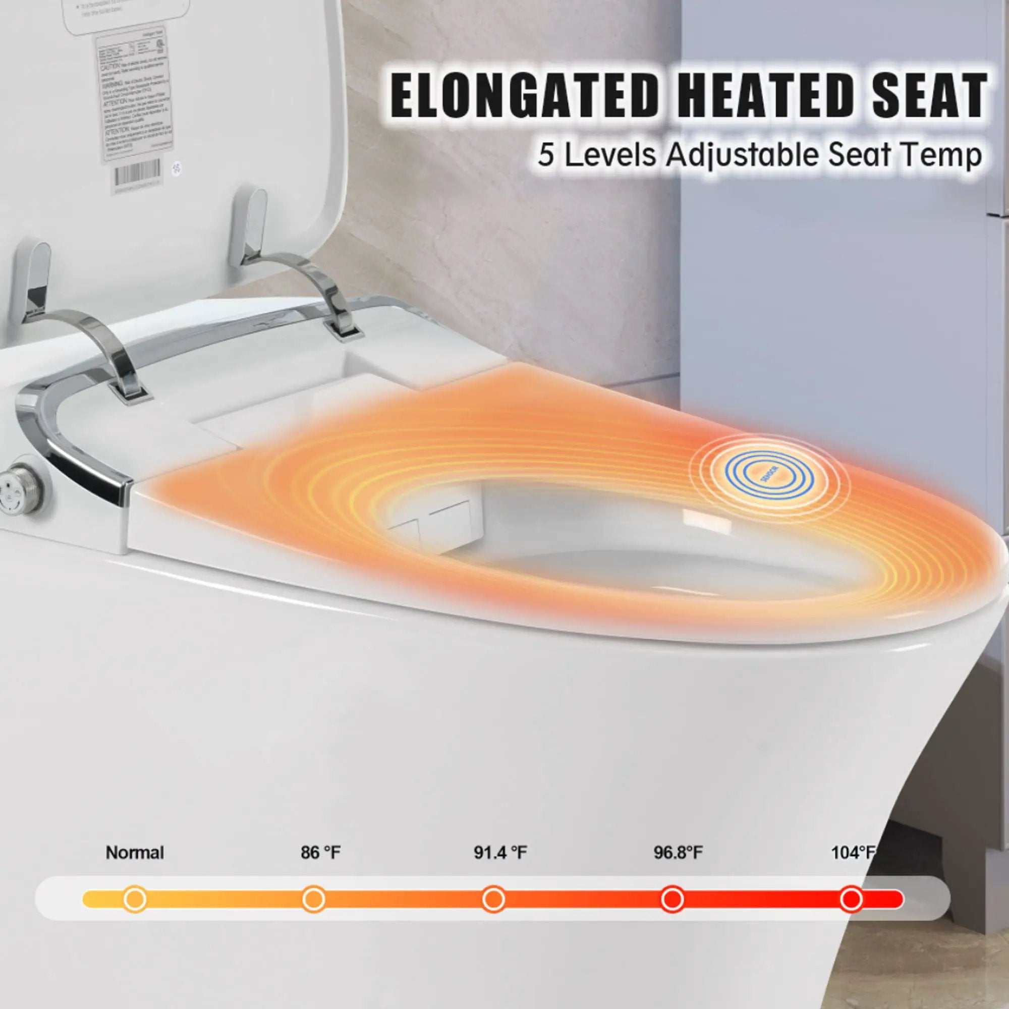 Luxury Smart Toilet With Dryer And Warm Water, Elongated Bidet Toilet With Heated Seat, With Remote Control, Led Night Light, Power Outage Flushing, Soft Close Cover - White by HouseOfZazla