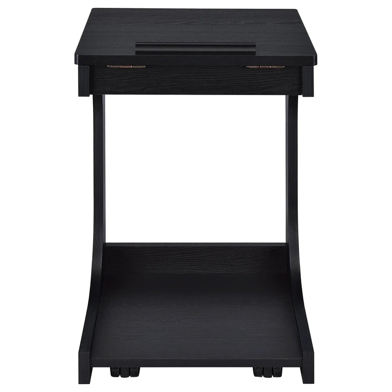 Ralston C-Shaped Lift-Top Sofa Side Table With Casters Black by Unique Piece Furniture