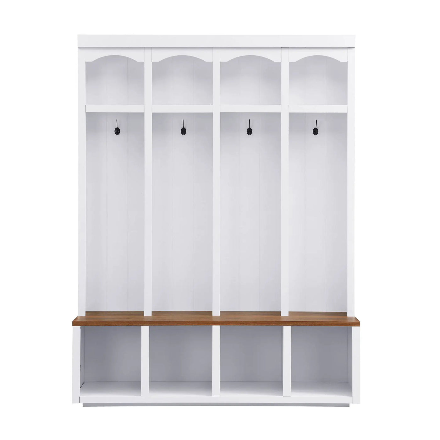 Entryway Hall Tree With Bench, 4 Hooks & Open Storage Space by Unique Piece Furniture