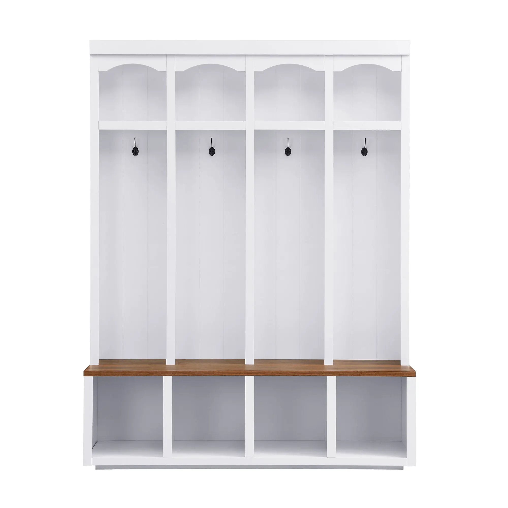 Entryway Hall Tree With Bench, 4 Hooks & Open Storage Space by Unique Piece Furniture