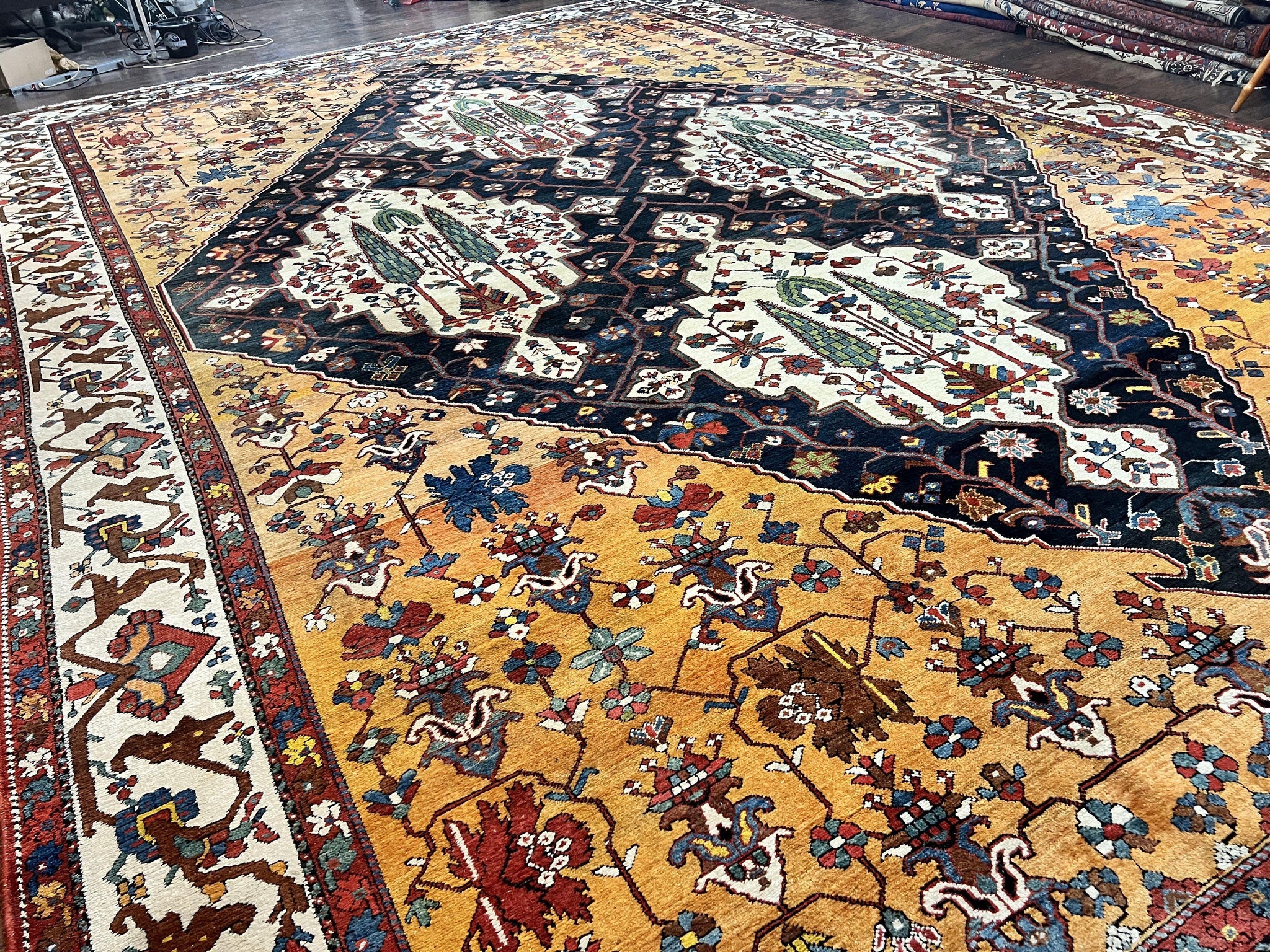 Antique Persian Bakhtiari Rug 14x19 – Rare Palace Size Carpet by Jewel Rugs