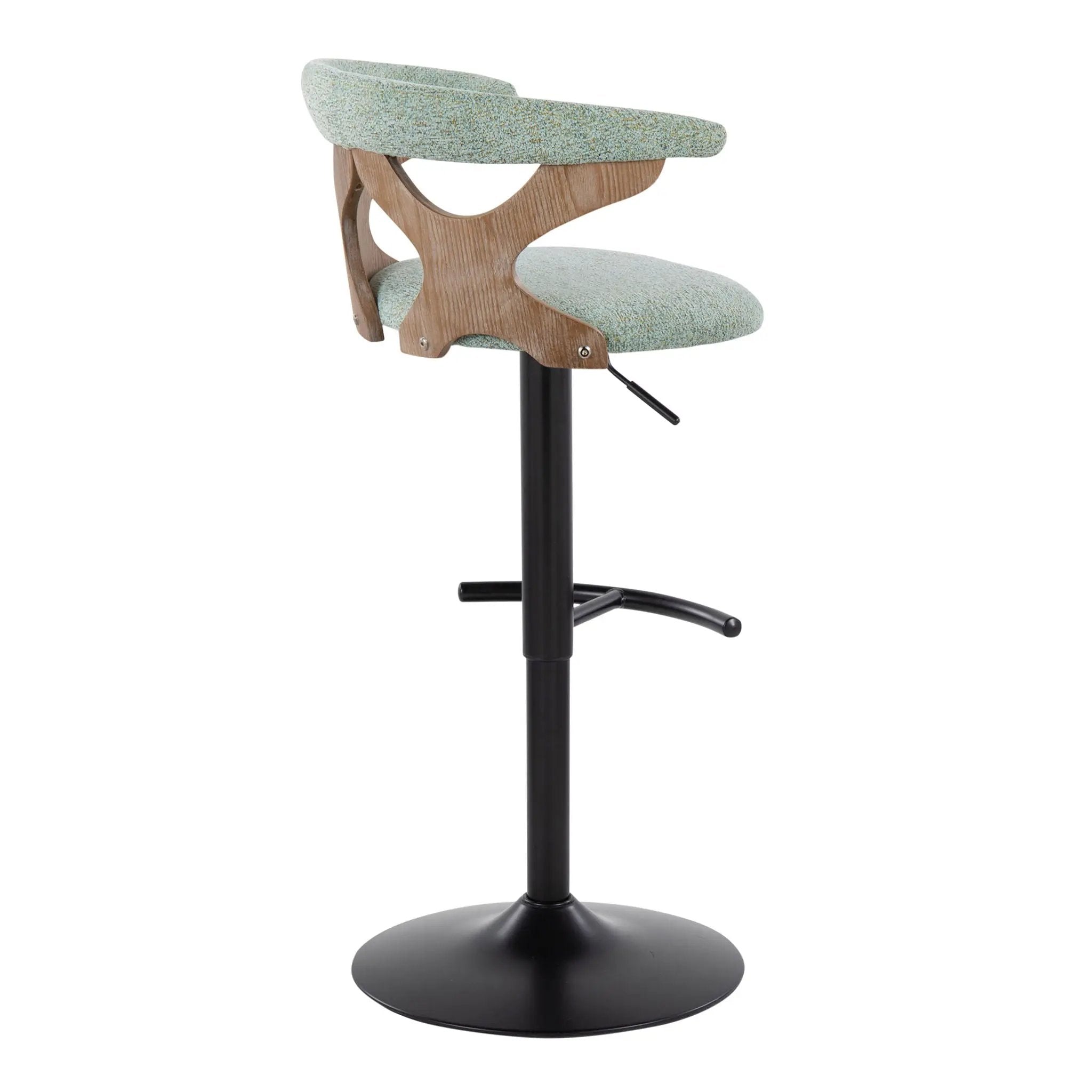 Gardenia - Contemporary Adjustable Barstool With Swivel With Rounded T Footrest (Set of 2) by HouseOfZazla