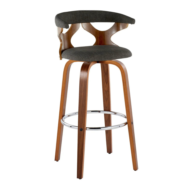 Gardenia - Mid Century Modern Fixed Height Barstool With Swivel With Round Footrest (Set of 2) by Unique Piece Furniture