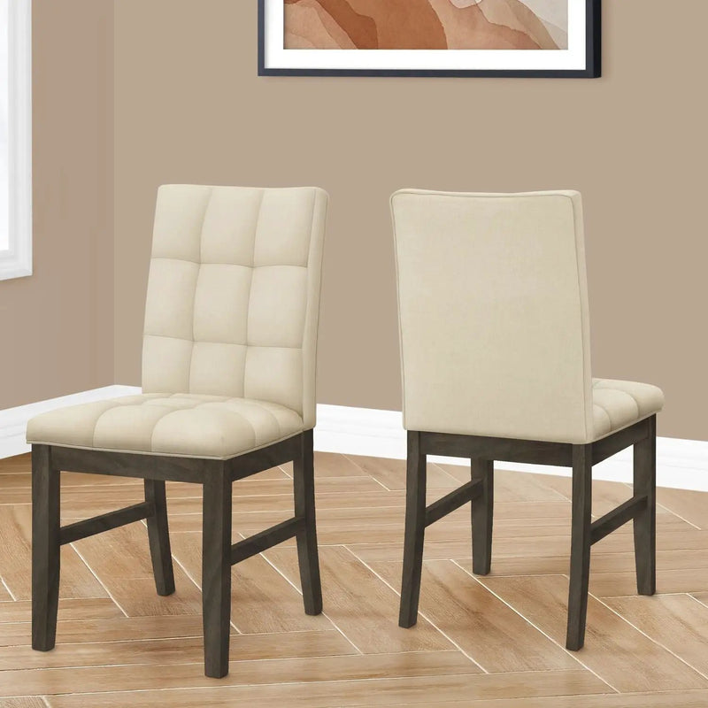 Dining Chair, Upholstered, Dining Room, Transitional (Set of 2) - Cream by Unique Piece Furniture